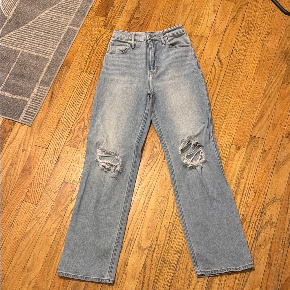 Light Blue Hollister High-Rise Dad Jean